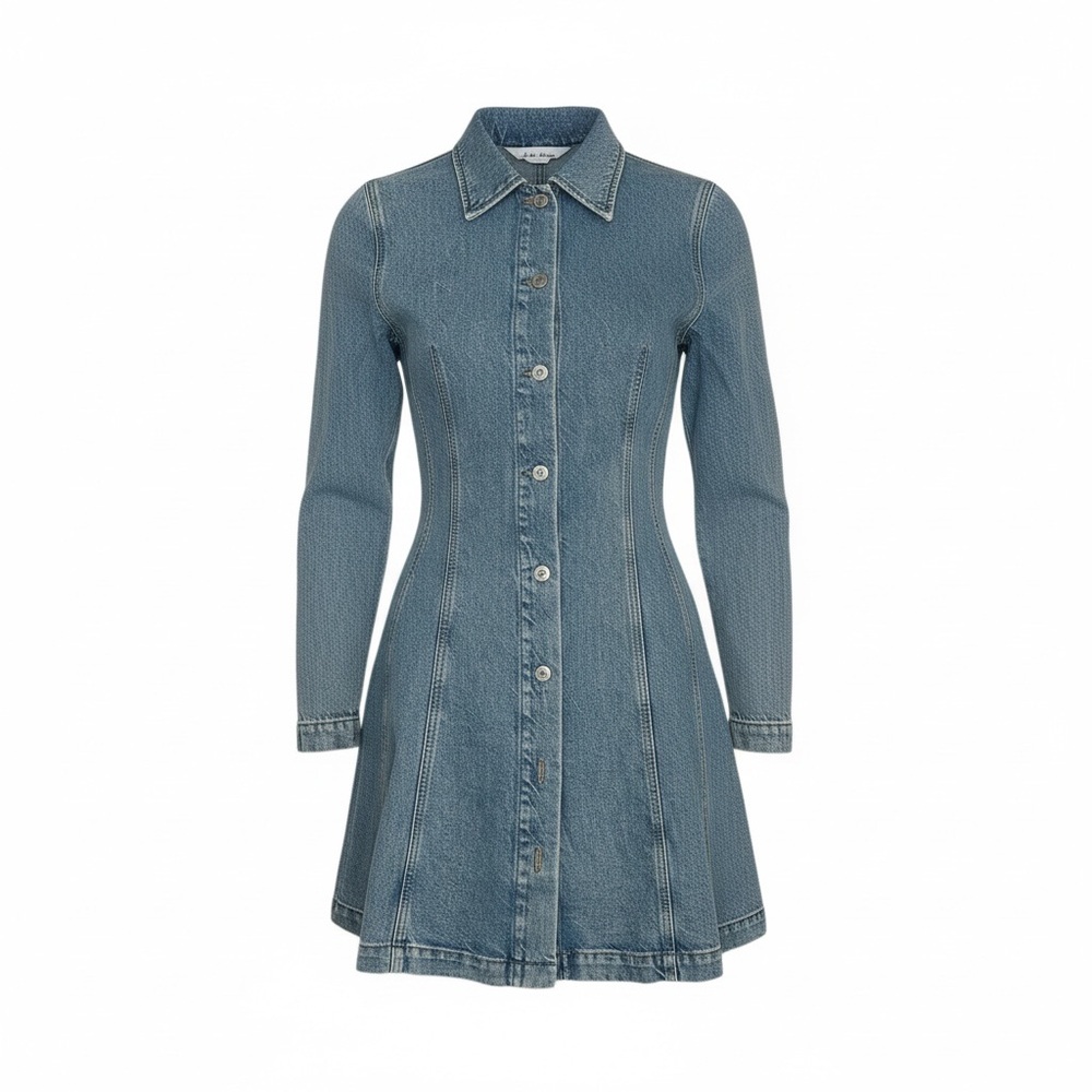 & Other Stories Button Front Denim Mini Dress – 100% Cotton – Size 6